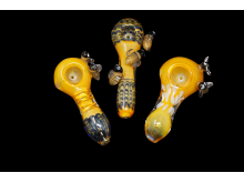 4'-5' GOLDEN BUMBLE BEE HAND PIPE, ASSORTED, CT BUNDLE